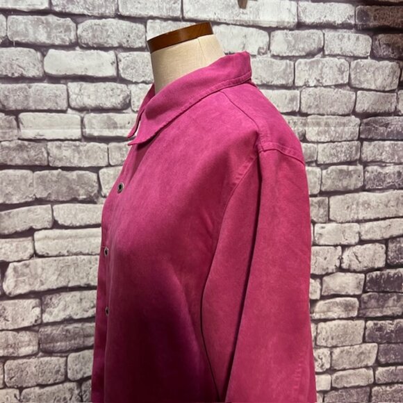 Chico's Design Raspberry Colored Button Down Blouse Size XL - Picture 4 of 8